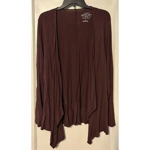 Torrid Plus Size 1X Brown Cardigan Cascading Drape Front Sweater XL